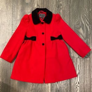 Rothschild Girl Red Dress Coat, Size 6X